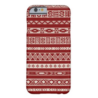 Aztec Tribal Ethnic Geometric Pattern Red Beige Barely There iPhone 6 Case