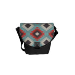 Aztec Tribal Native American Red Blue Pattern Gift Courier Bags