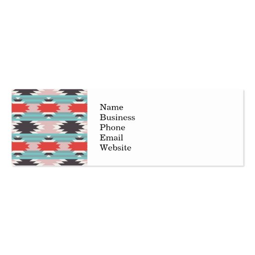 Aztec Tribal Pattern Native American Prints Business Card Template (front side)