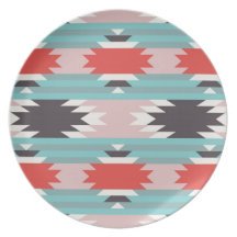 Aztec Tribal Pattern Native American Prints Plates