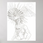 aztec warrior and chicchen itza poster