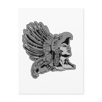 aztec warrior postcard