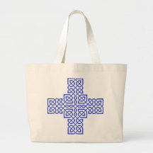 Azul de la cruz céltica 6 bolsas de mano