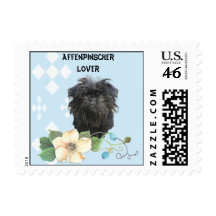 Azul del Affenpinscher con los diamantes blancos Sello