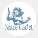 Azul del cadete del espacio etiqueta