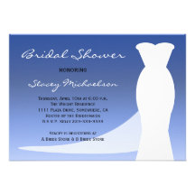 Azul nupcial Ombre de la invitación de la ducha