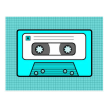 Azul retro 80" s Mixtape Tarjeta Postal