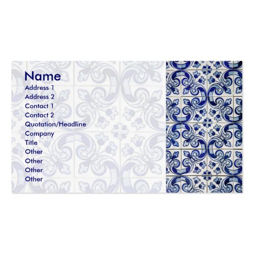 Azulejo Business Card Template (front side)