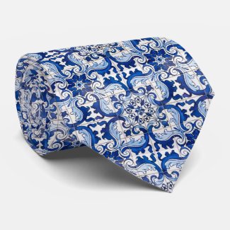 Azulejo Portuguese Pattern Mens Tie