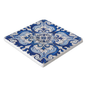 Azulejo Tile Floral Pattern Trivets