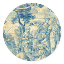 Azulejo tile round stickers