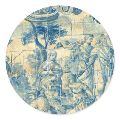 Azulejo tile round stickers by ribizlifozelek