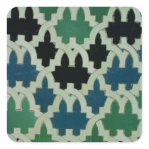 Azulejos tiles from the throne of the Sultans Square Stickers