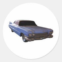 Azules claros 1959 de Cadillac Etiquetas Redondas