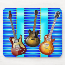 Azules de la guitarra alfombrillas de ratones