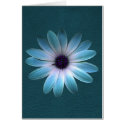 Azur Daisy on Dark Till leather Texture Greeting Cards
