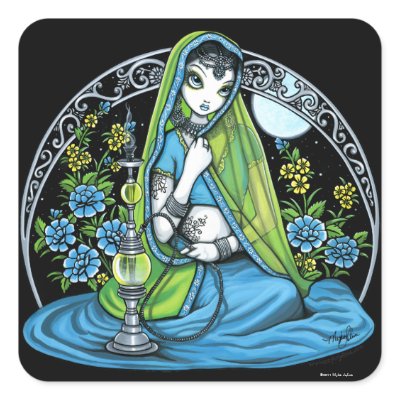 "Azura" Hindi Flower Hookah Princess Fae Stickers by mykajelina
