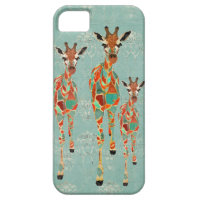 Azure & Amber Giraffes iPhone Case iPhone 5 Covers
