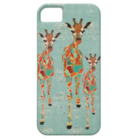Azure & Amber Giraffes iPhone Case iPhone 5 Covers