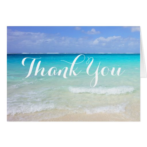 Azure Blue Caribbean Tropical Beach Thank You Card Zazzle