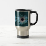 Azure Daisy on Dark Till Leather Texture Mug