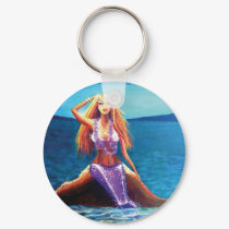 Azure Ocean - Mermaid Art Key Chain keychains