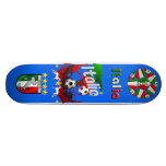 Azzurri blue, Italia panel ball Calcio Skateboard
