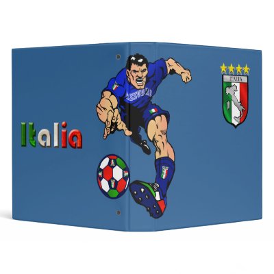 Azzurri Man Italian soccer football gift ideas Vinyl Binder by Calcio