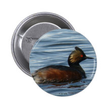 B0001 Eared Grebe button