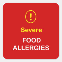 b1 - Severe Food Allergies. Square Sticker