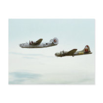 B24 and B17 Flying Postcard