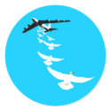 B52 Peace Dove Bomber stickers by ArtLifeCafe B52 Peace Dove Bomber stickers