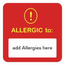 b6 - CUSTOMIZE THIS ~ Add Allergies. Sticker