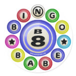 B8 Bingo Babe Round Stickers