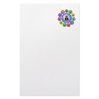 B8 Bingo Dude Personalized Stationery by bear518