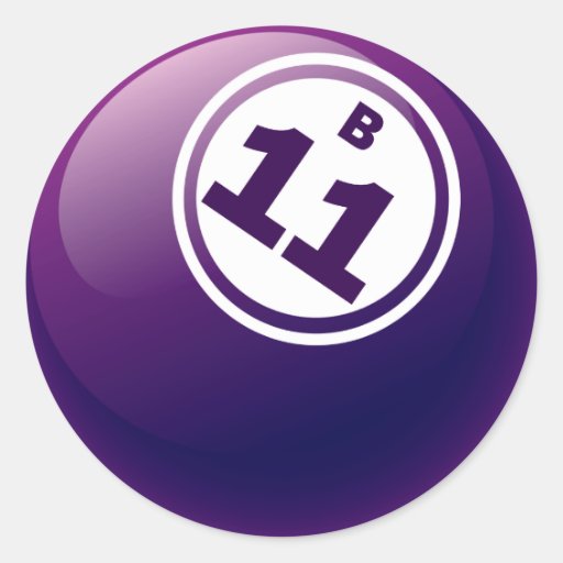 B 11 BINGO BALL CLASSIC ROUND STICKER | Zazzle