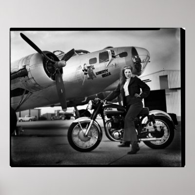 B-17 Flying Fortress Liberty Belle & Norton Atlas Poster by UniquePaper