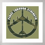 B-52 - Peace through strength - peace symbol Print