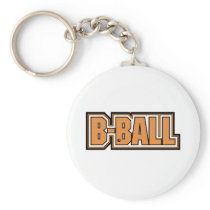 b-ball basketball text design keychains