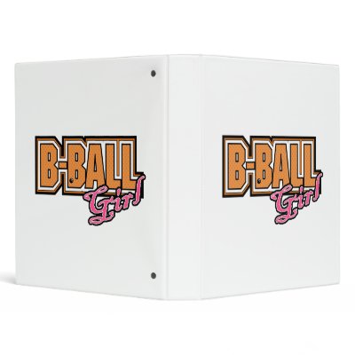b-ball girl basketball design 3 ring binders by sports_shop