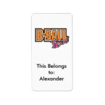 b-ball girl basketball design address label