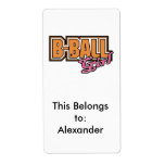 b-ball girl basketball design custom shipping labels