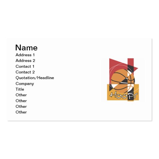 B-Ball Hoops T-shirts and Gifts Business Card