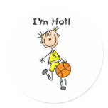 B-Ball I'm Hot Round Sticker