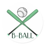 B-BALL ROUND STICKER