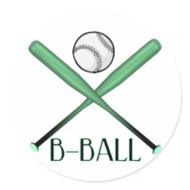 B-BALL ROUND STICKER