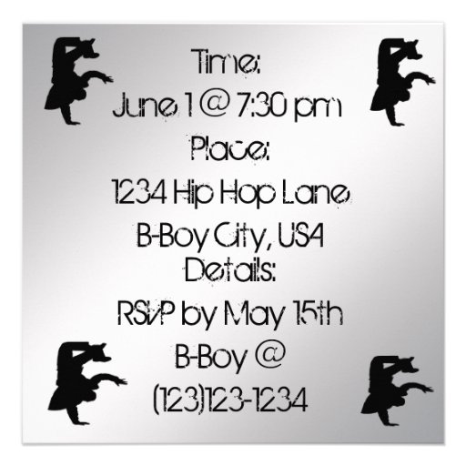 B-Boying Party Invitation