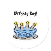 b-day cake 2, Birthday Boy! stickers