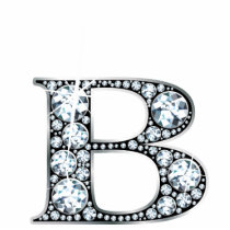 "B" Diamond Bling Photo Sculpture