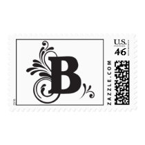 "B" Flurry Monogram (Transparent Backgound) stamps